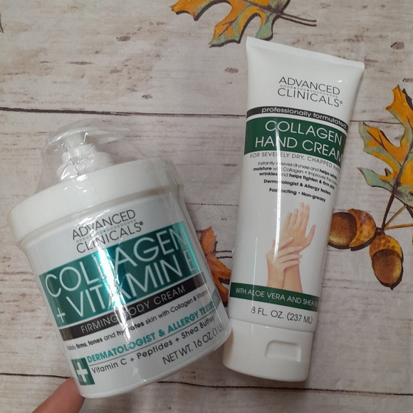 Collagen +Vitamin E/Collagen Hand Cream NWT Size:16 & 8fl oz Advanced Clinicals - Picture 4 of 4